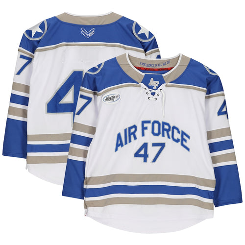 Air Force Falcons Team-Issued #47 White/Royal Jersey from the Hockey Program