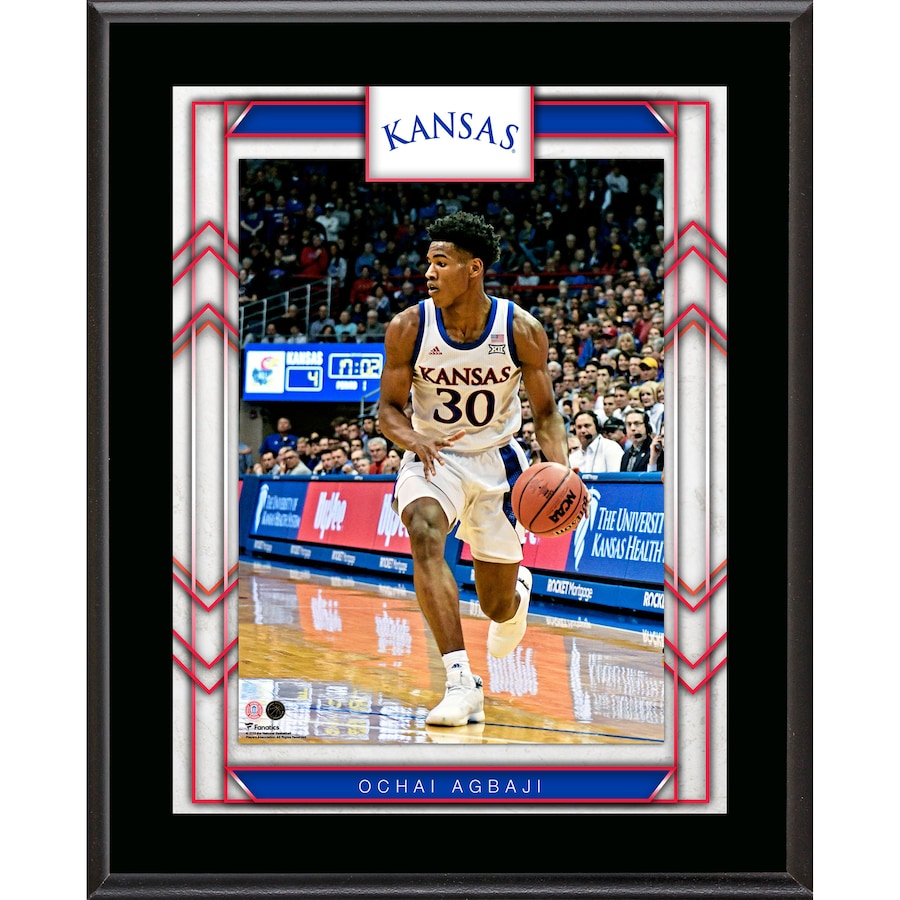 Ochai Agbaji Kansas Jayhawks 10.5'' x 13'' Sublimated Player Plaque