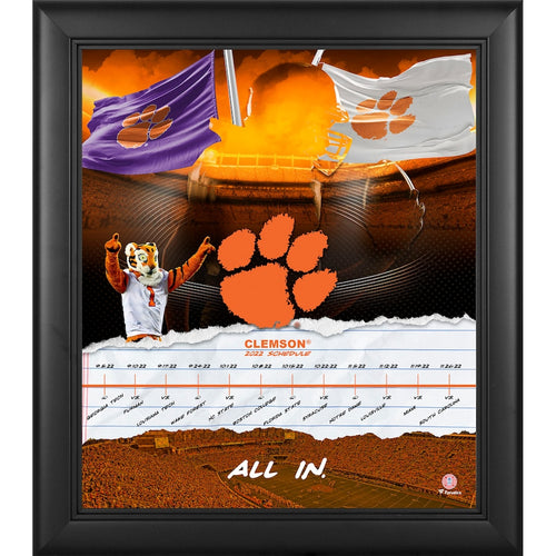 Clemson Tigers Framed 15'' x 17'' 2022 Game Day Schedule Collage