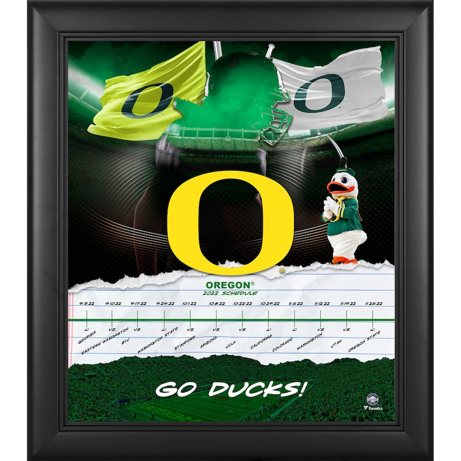 Oregon Ducks Framed 15'' x 17'' 2022 Game Day Schedule Collage