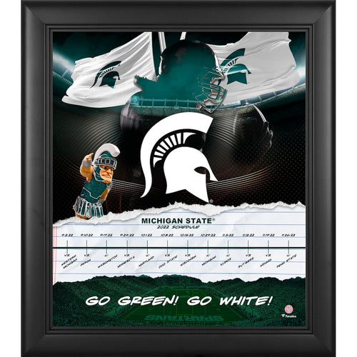 Michigan State Spartans Framed 15'' x 17'' 2022 Game Day Schedule Collage