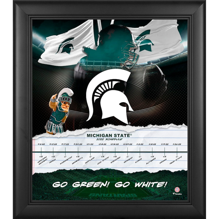 Michigan State Spartans Framed 15'' x 17'' 2022 Game Day Schedule Collage