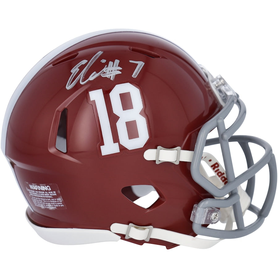 Eli Ricks Alabama Crimson Tide Autographed Riddell Speed Mini Helmet