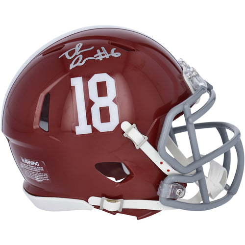 Trey Sanders Alabama Crimson Tide Autographed Riddell Speed Mini Helmet