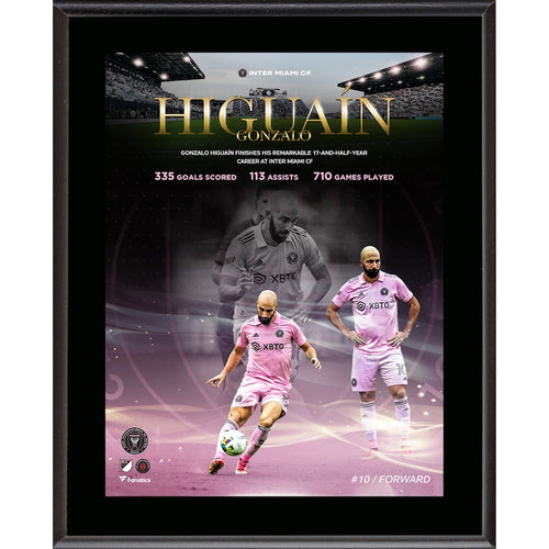 Gonzalo Higuain Inter Miami CF 10.5'' x 13'' Career Retirement Sublimated Plaque