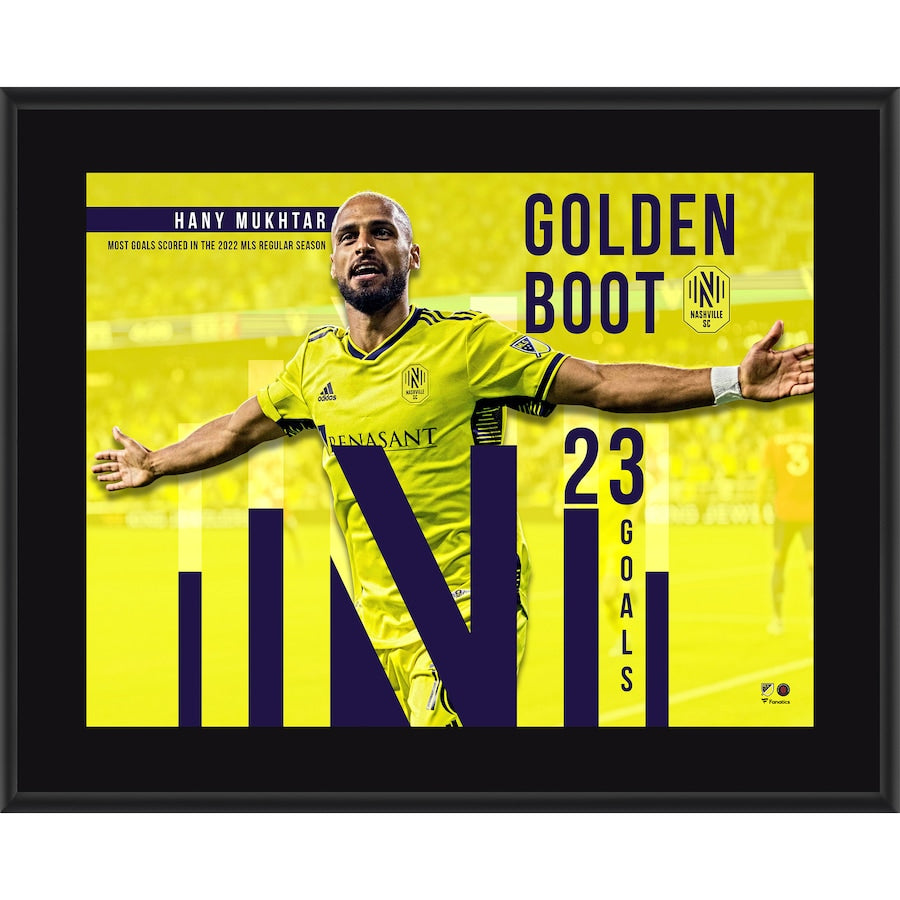 Hany Mukhtar Nashville SC 10.5'' x 13'' Wins the 2022 Golden Boot Award with 23 Goals Scored in the Regular Season Sublimated Plaque