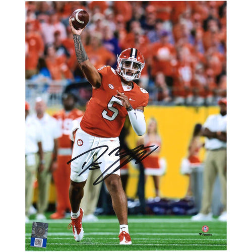 DJ Uiagalelei Clemson Tigers Autographed 8'' x 10'' Passing Photograph