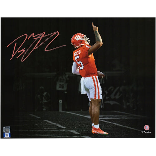 DJ Uiagalelei Clemson Tigers Autographed 11'' x 14'' Pointing Spotlight Photograph
