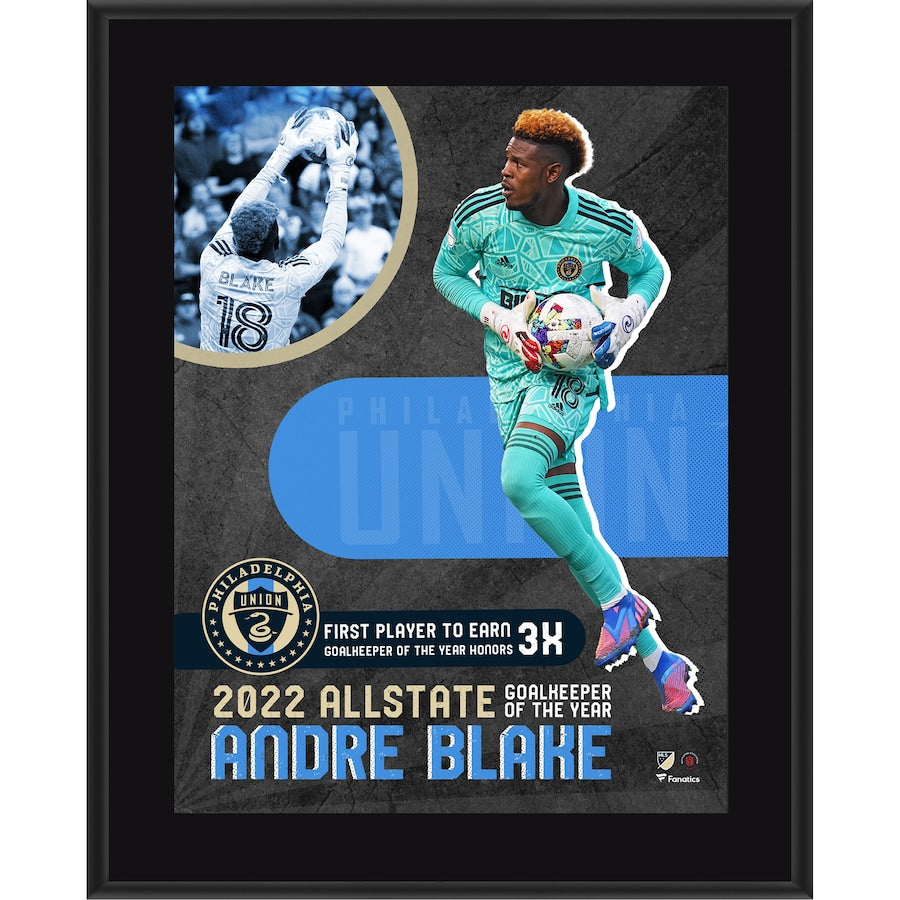 Andre Blake Philadelphia Union 10.5'' x 13'' 2022 MLS Season Allstate Goalkeeper of the Year Award Sublimated Plaque