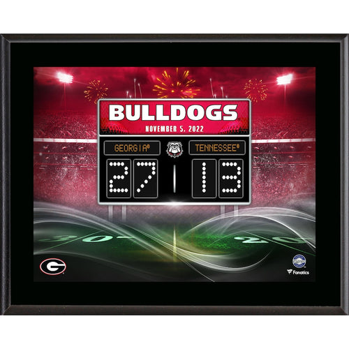 Fanatics Authentic Georgia Bulldogs vs. Tennessee Volunteers 2022 Football Score 10.5'' x 13'' Sublimated Plaque