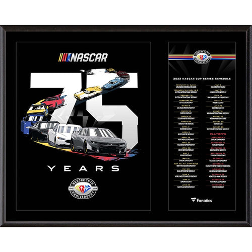 NASCAR 75th Anniversary 2023 Schedule 12'' x 15'' Sublimated Plaque