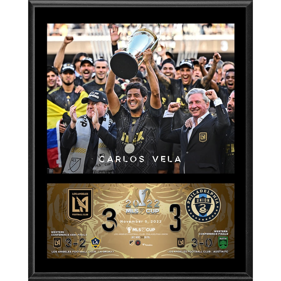 Carlos Vela LAFC 12'' x 15'' 2022 MLS Cup Champions Sublimated Plaque