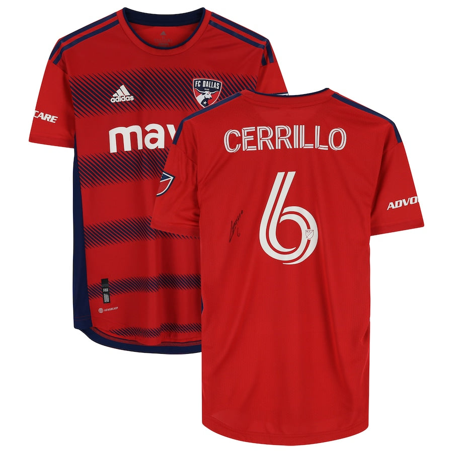 Edwin Cerrillo FC Dallas Autographed Match-Used #6 Red Jersey from the 2022 MLS Season