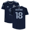 Logan Ndenbe Sporting Kansas City Autographed Match-Used #18 Navy Jersey from the 2022 MLS Season