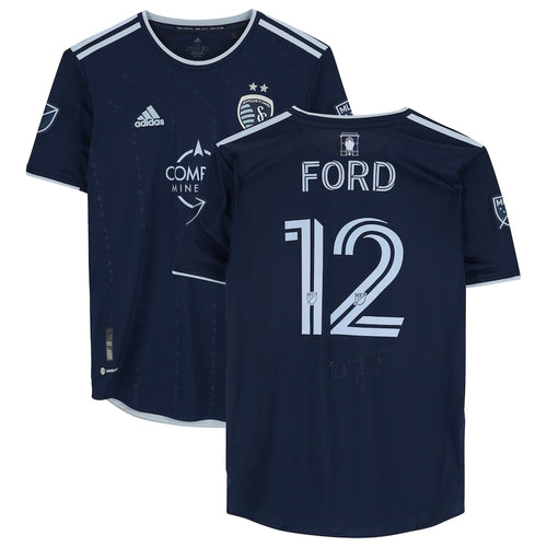 Kortne Ford Sporting Kansas City Autographed Match-Used #12 Navy Jersey from the 2022 MLS Season