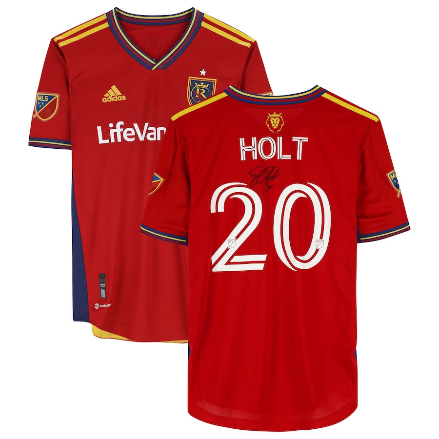 Erik Holt Real Salt Lake Autographed Match-Used #20 Red Jersey from the 2022 MLS Season