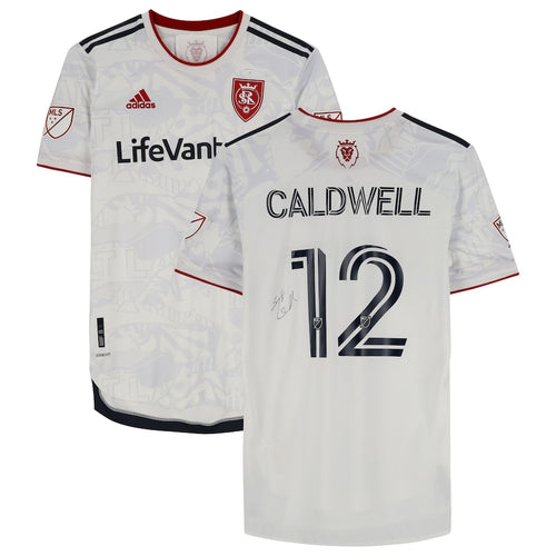 Scott Caldwell Real Salt Lake Autographed Match-Used #12 White Jersey from the 2022 MLS Season