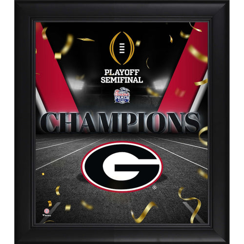 Fanatics Authentic Georgia Bulldogs College Football Playoff 2022 Peach Bowl Champions 15'' x 17'' Framed Collage
