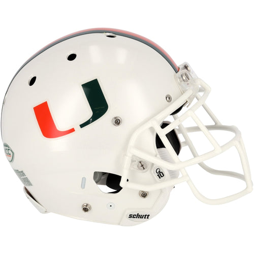 Miami Hurricanes Team-Issued White Helmet from the 2018-2022 NCAA Football Seasons - AA0134136
