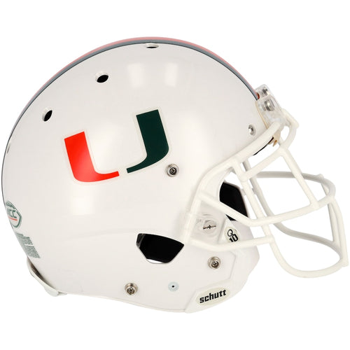 Miami Hurricanes Team-Issued White Helmet from the 2018-2022 NCAA Football Seasons - AA0134137