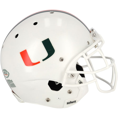 Miami Hurricanes Team-Issued White Helmet from the 2018-2022 NCAA Football Seasons - AA0134138