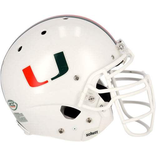 Miami Hurricanes Team-Issued White Helmet from the 2018-2022 NCAA Football Seasons - AA0134139