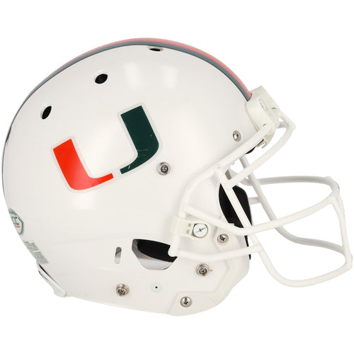 Miami Hurricanes Team-Issued White Helmet from the 2018-2022 NCAA Football Seasons - AA0134142