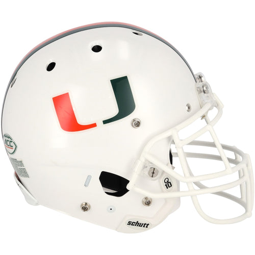 Miami Hurricanes Team-Issued White Helmet from the 2018-2022 NCAA Football Seasons - AA0134143