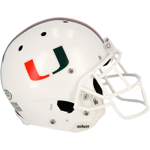 Miami Hurricanes Team-Issued White Helmet from the 2018-2022 NCAA Football Seasons - AA0134145