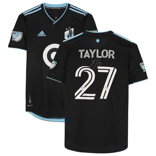 DJ Taylor Minnesota United FC Autographed Game-Used #27 Black Jersey from the 2022 MLS Season