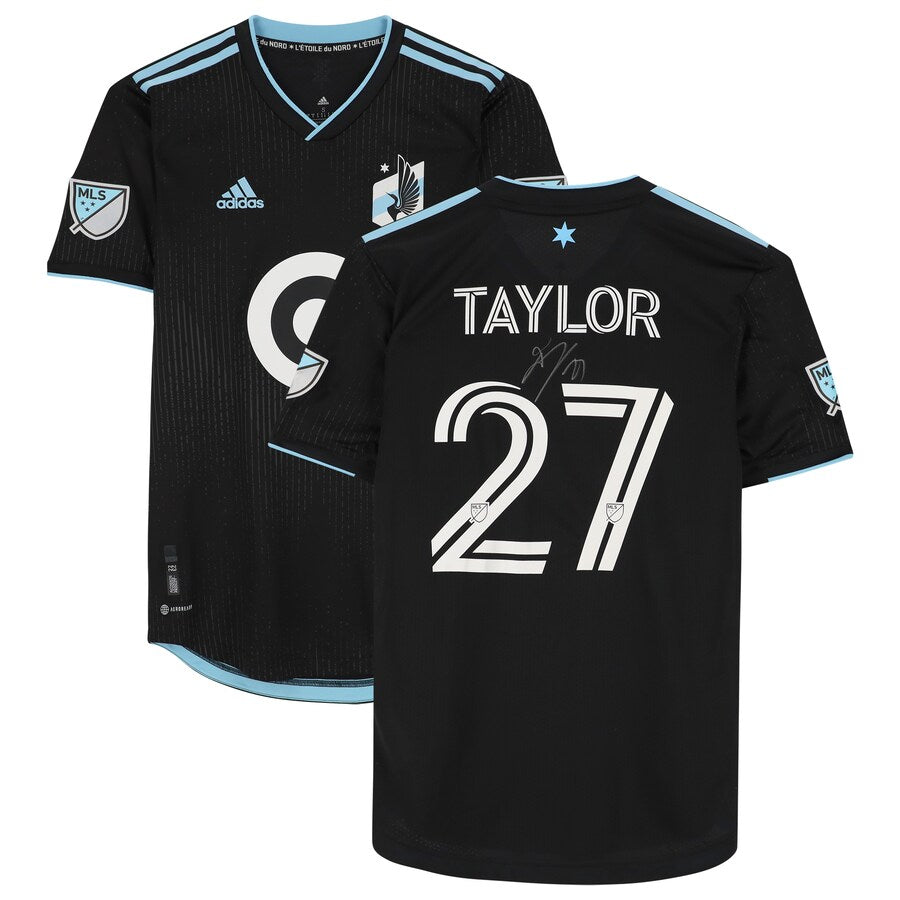 DJ Taylor Minnesota United FC Autographed Game-Used #27 Black Jersey from the 2022 MLS Season