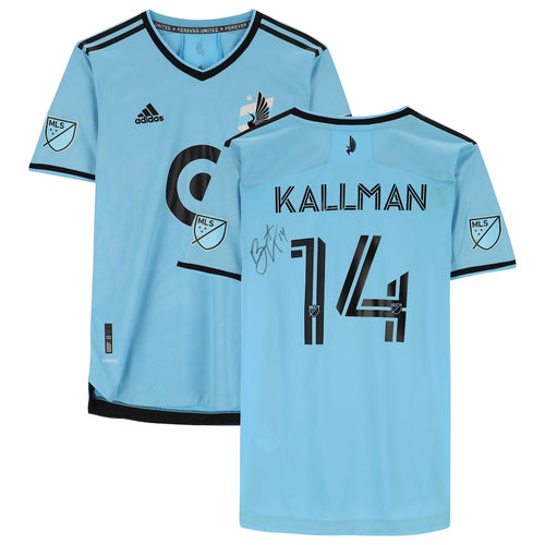 Brent Kallman Minnesota United FC Autographed Game-Used #14 Light Blue Jersey from the 2022 MLS Season