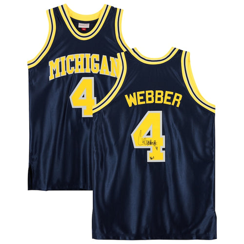 Chris Webber Michigan Wolverines Autographed Navy 1991-92 Mitchell & Ness Authentic Jersey with ''Fab Five'' Inscription