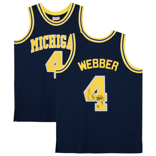 Chris Webber Michigan Wolverines Autographed Navy 1991-92 Mitchell & Ness Swingman Jersey with ''Fab Five'' Inscription