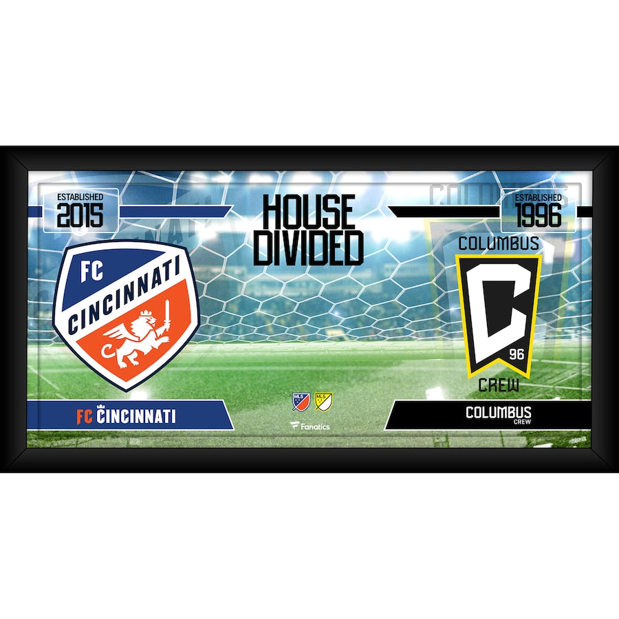 FC Cincinnati vs. Columbus Crew Framed 10'' x 20'' House Divided Collage