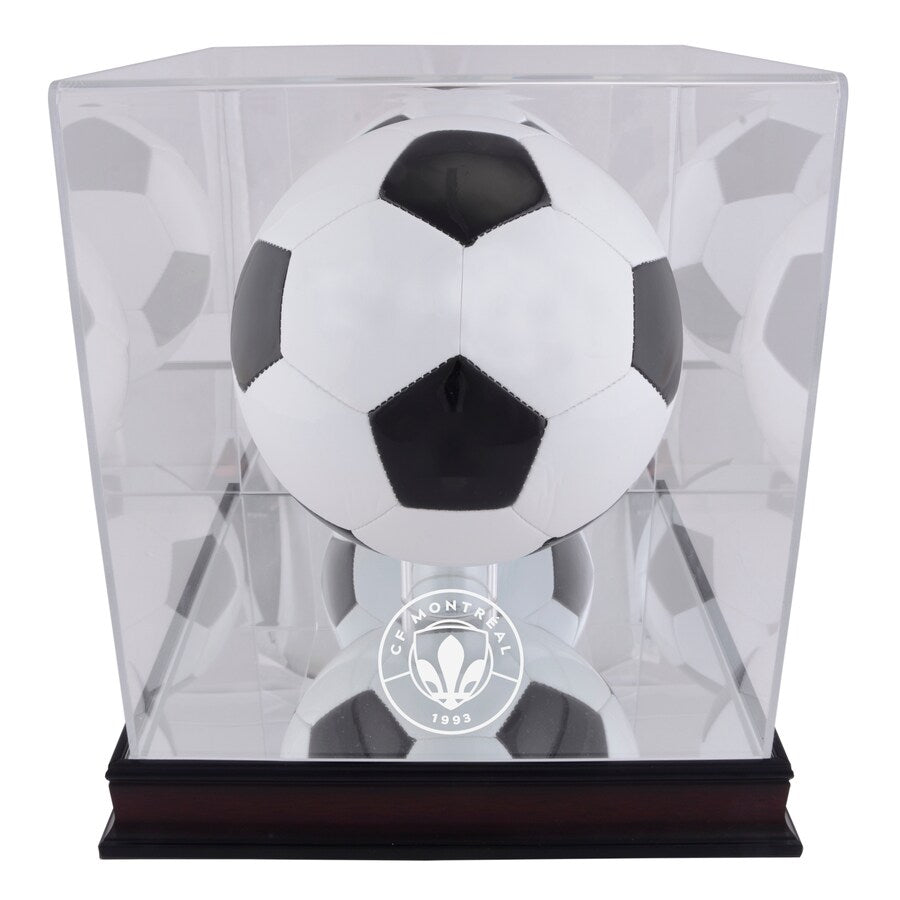 CF Montreal Mahogany Team Logo Soccer Ball Display Case