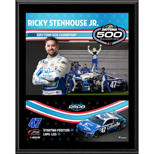 Ricky Stenhouse Jr. 12'' x 15'' 2023 Daytona 500 Champion Sublimated Plaque