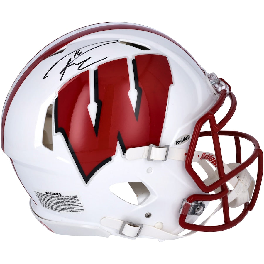 Russell Wilson Wisconsin Badgers Autographed Riddell Speed Authentic Helmet