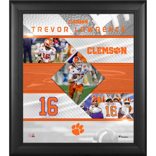 Trevor Lawrence Clemson Tigers Framed 15'' x 17'' Stitched Stars Collage