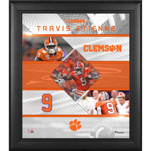 Travis Etienne Clemson Tigers Framed 15'' x 17'' Stitched Stars Collage
