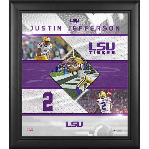Justin Jefferson LSU Tigers Framed 15'' x 17'' Stitched Stars Collage