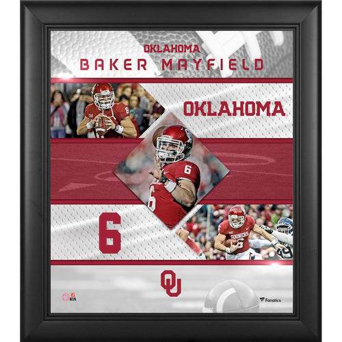 Baker Mayfield Oklahoma Sooners Framed 15'' x 17'' Stitched Stars Collage