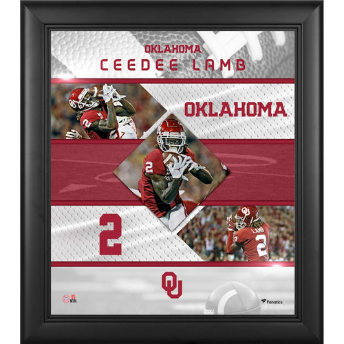 CeeDee Lamb Oklahoma Sooners Framed 15'' x 17'' Stitched Stars Collage