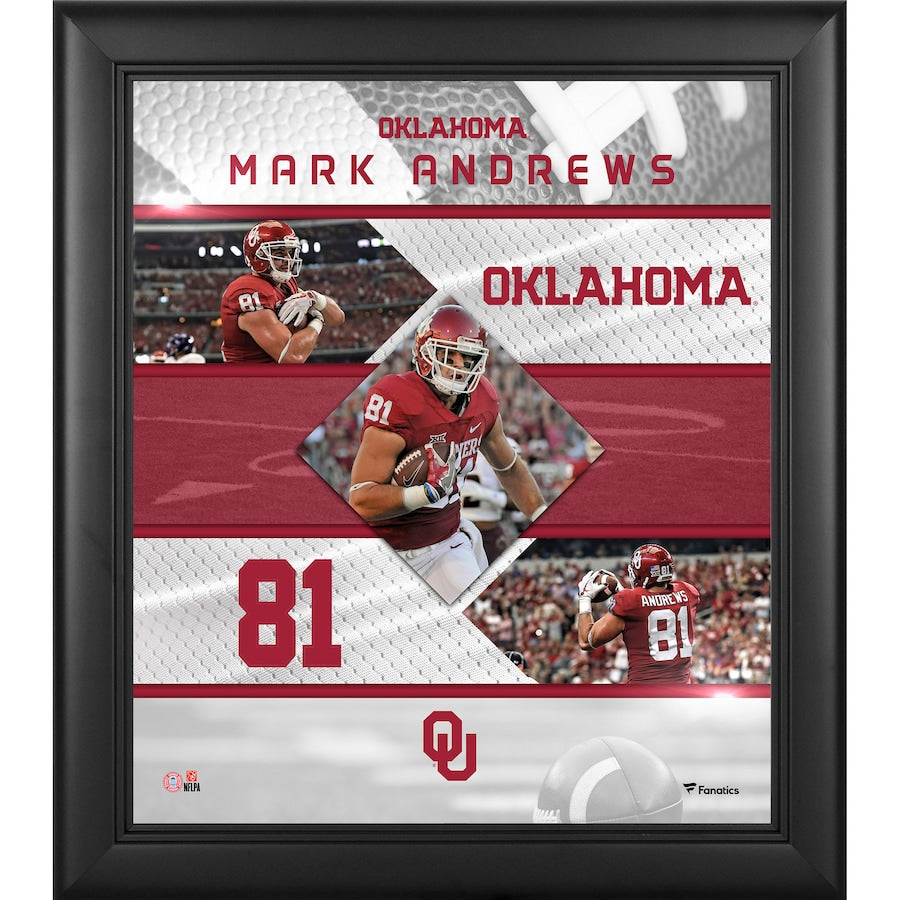 Mark Andrews Oklahoma Sooners Framed 15'' x 17'' Stitched Stars Collage