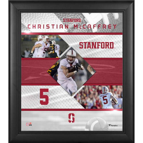 Christian McCaffrey Stanford Cardinal Framed 15'' x 17'' Stitched Stars Collage
