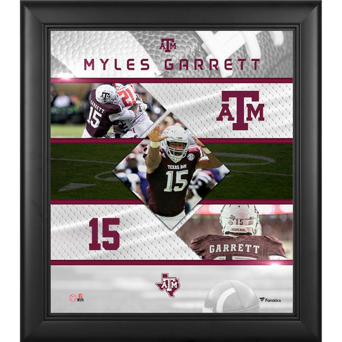 Myles Garrett Texas A&M Aggies Framed 15'' x 17'' Stitched Stars Collage