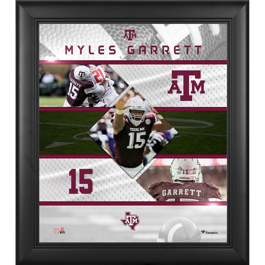 Myles Garrett Texas A&M Aggies Framed 15'' x 17'' Stitched Stars Collage