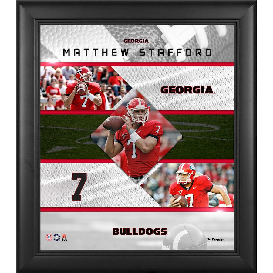 Matthew Stafford Georgia Bulldogs Framed 15'' x 17'' Stitched Stars Collage