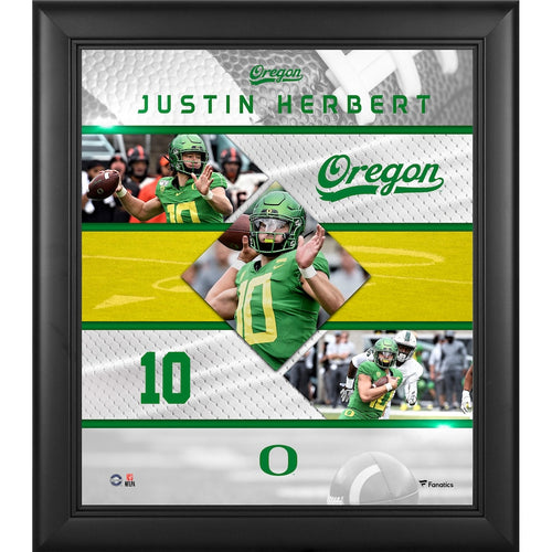 Justin Herbert Oregon Ducks Framed 15'' x 17'' Stitched Stars Collage