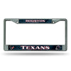 Houston Texans License Plate Frame Chrome Printed Insert - Rico Industries